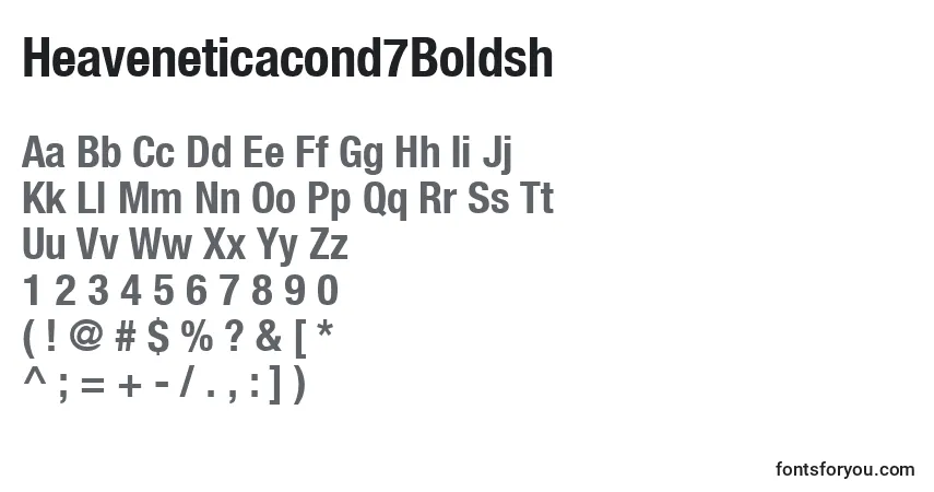 A fonte Heaveneticacond7Boldsh – alfabeto, números, caracteres especiais