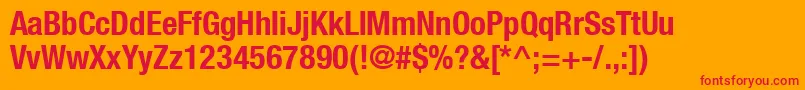 Heaveneticacond7Boldsh Font – Red Fonts on Orange Background