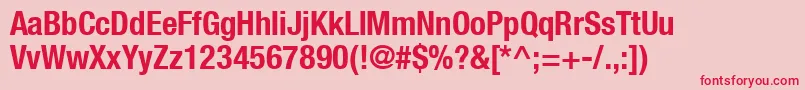 Heaveneticacond7Boldsh Font – Red Fonts on Pink Background