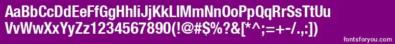 Шрифт Heaveneticacond7Boldsh – белые шрифты на фиолетовом фоне