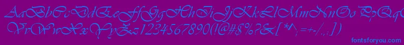 Vianta-Schriftart – Blaue Schriften auf violettem Hintergrund