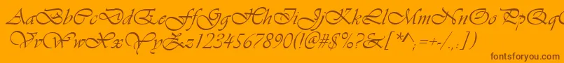 Vianta-Schriftart – Braune Schriften auf orangefarbenem Hintergrund