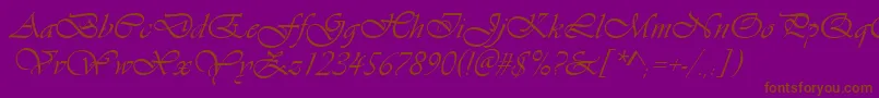 Weitere Informationen zur Vianta-Schriftart Vianta-Schriftart – Braune Schriften auf violettem Hintergrund