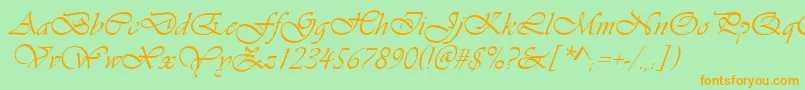 Vianta-Schriftart – Orangefarbene Schriften auf grünem Hintergrund