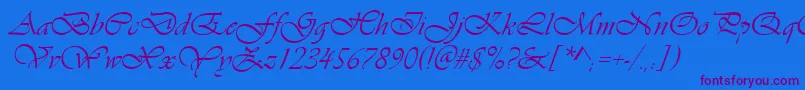 Vianta-Schriftart – Violette Schriften auf blauem Hintergrund