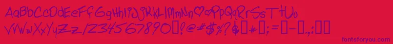 Lindl Font – Purple Fonts on Red Background