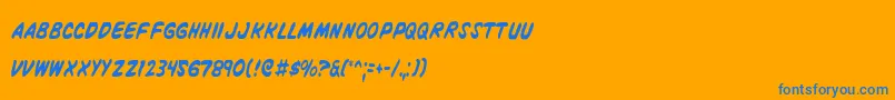 Vinotefc Font – Blue Fonts on Orange Background