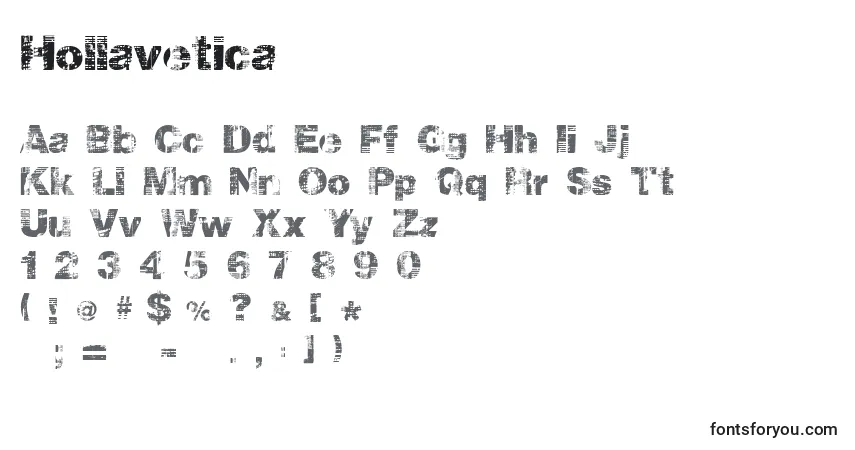 A fonte Hollavetica – alfabeto, números, caracteres especiais