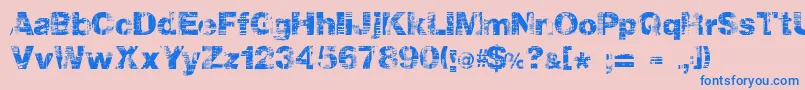 Hollavetica Font – Blue Fonts on Pink Background