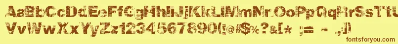 Fonte Hollavetica – fontes marrons em um fundo amarelo