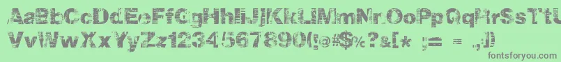 Hollavetica Font – Gray Fonts on Green Background