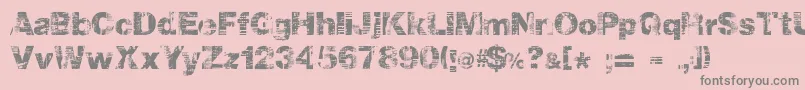 フォントHollavetica – ピンクの背景に灰色の文字