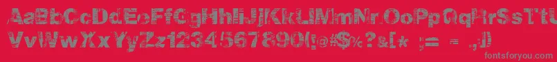 Hollavetica Font – Gray Fonts on Red Background