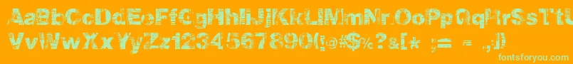 フォントHollavetica – オレンジの背景に緑のフォント