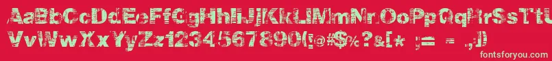 Hollavetica Font – Green Fonts on Red Background