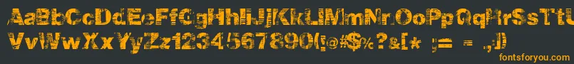 フォントHollavetica – 黒い背景にオレンジの文字