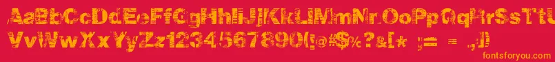 fuente Hollavetica – Fuentes Naranjas Sobre Fondo Rojo