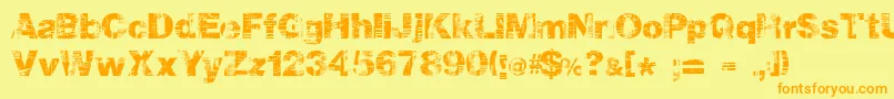 Hollavetica Font – Orange Fonts on Yellow Background