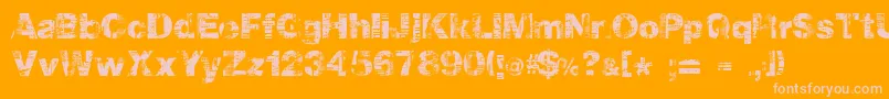 Hollavetica Font – Pink Fonts on Orange Background