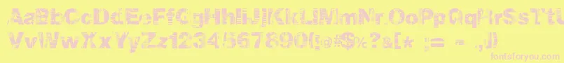 Hollavetica Font – Pink Fonts on Yellow Background