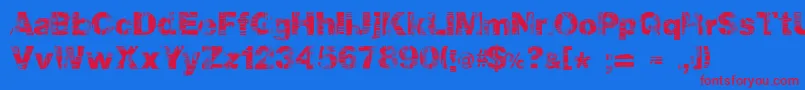 Hollavetica Font – Red Fonts on Blue Background