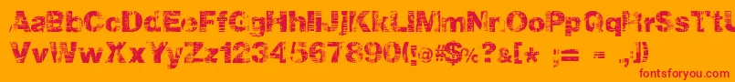 Hollavetica Font – Red Fonts on Orange Background