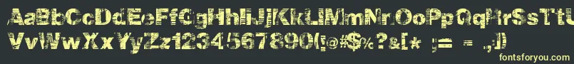 フォントHollavetica – 黒い背景に黄色の文字