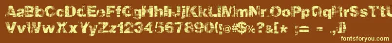 Hollavetica Font – Yellow Fonts on Brown Background