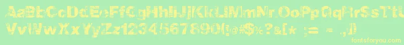 Hollavetica Font – Yellow Fonts on Green Background