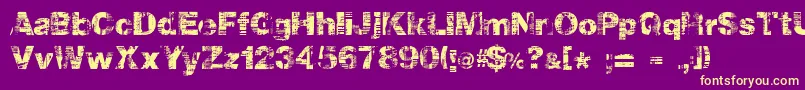 Hollavetica Font – Yellow Fonts on Purple Background