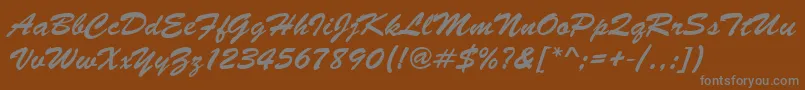 Brushscrdee Font – Gray Fonts on Brown Background