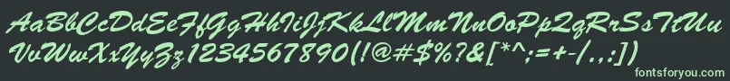 Brushscrdee Font – Green Fonts on Black Background