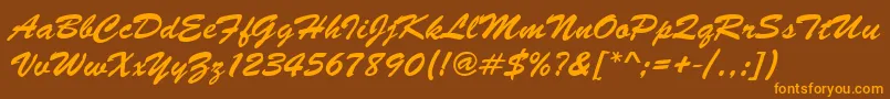 Brushscrdee Font – Orange Fonts on Brown Background