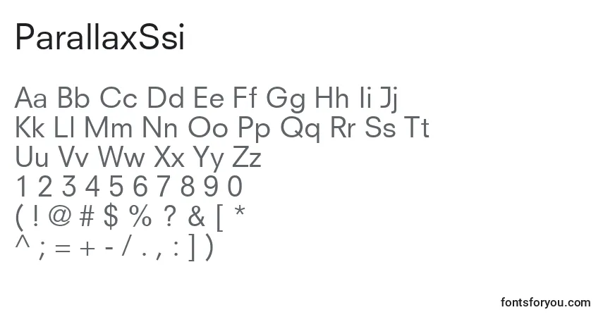 Шрифт ParallaxSsi – алфавит, цифры, специальные символы