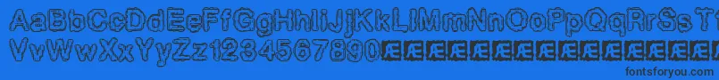 Pixlkrud Font – Black Fonts on Blue Background