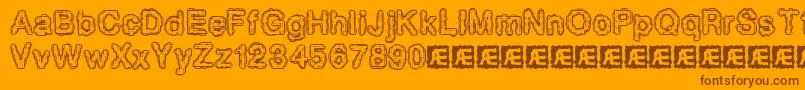 Pixlkrud Font – Brown Fonts on Orange Background