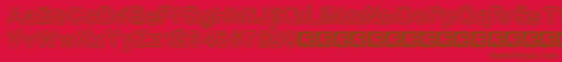 Weitere Informationen zur Pixlkrud-Schriftart Pixlkrud-Schriftart – Braune Schriften auf rotem Hintergrund