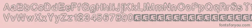 フォントPixlkrud – ピンクの背景に灰色の文字
