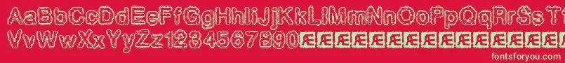 Pixlkrud Font – Green Fonts on Red Background