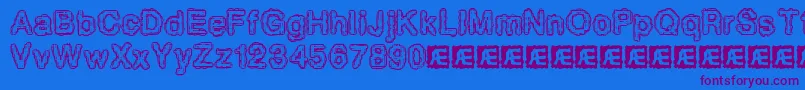 Pixlkrud Font – Purple Fonts on Blue Background