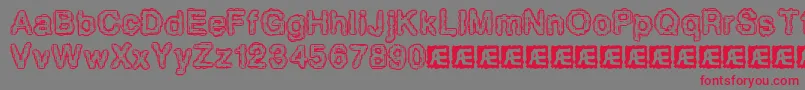 Pixlkrud-Schriftart – Rote Schriften auf grauem Hintergrund