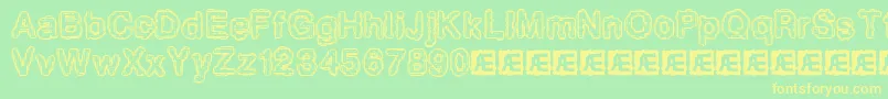 fuente Pixlkrud – Fuentes Amarillas Sobre Fondo Verde