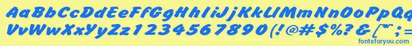 More about BrushhandexpandedRegular Font BrushhandexpandedRegular Font – Blue Fonts on Yellow Background