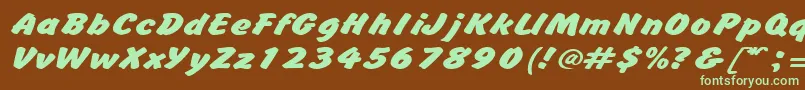 BrushhandexpandedRegular Font – Green Fonts on Brown Background