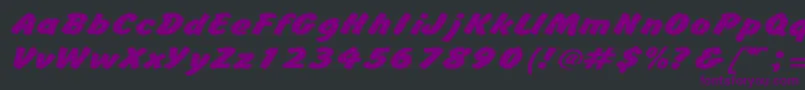 BrushhandexpandedRegular-Schriftart – Violette Schriften auf schwarzem Hintergrund
