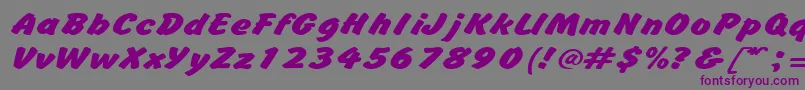 BrushhandexpandedRegular Font – Purple Fonts on Gray Background