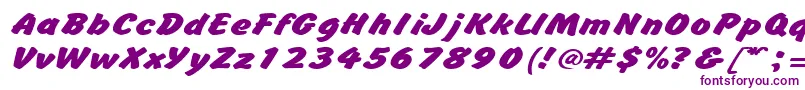 BrushhandexpandedRegular Font – Purple Fonts on White Background
