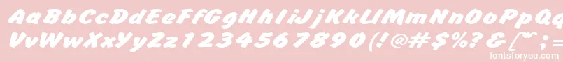 BrushhandexpandedRegular Font – White Fonts on Pink Background