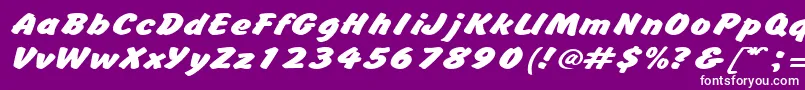 BrushhandexpandedRegular Font – White Fonts on Purple Background
