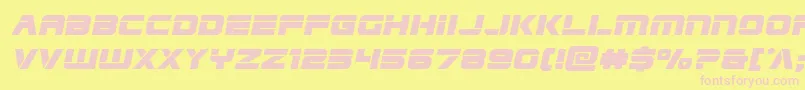 Edgeracerexpandital-fontti – vaaleanpunaiset fontit keltaisella taustalla